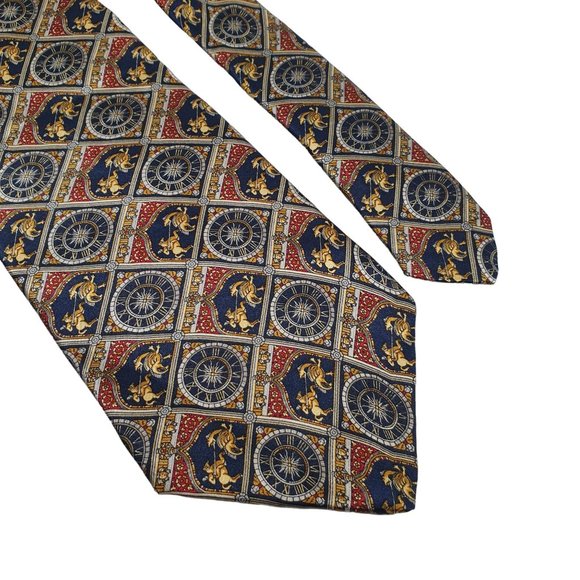 Museum Artifacts Mens Necktie Roman Accessory Office Work Blue Gold Dad Gift - Picture 2 of 5